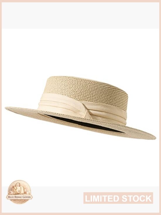 Wide Brim Straw Boater Hat Foldable Packable Beach Hat Summer Travel Essential main image 7